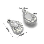 5pcs Stainless Steel Imitation Pearl Lock Heart Sun Necklace Charms Earring DIY Women Bracelet Jewelry Making Supplies Wholesale