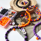 Halloween 4 grid beading set, DIY gift material bag set, resin hand-made beading set, for necklace jewelry making, holiday gifts