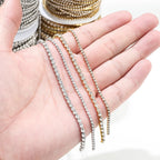 1 Meter Stainless Steel Luxury Cubic Zircon Chains Tennis Chain Choker for DIY Jewelry Making Women Necklace Bracelet Material