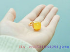 Yellow Jade Rings Women Amulet Talismans Jewelry 925 Silver Gemstone Charm Real Natural Adjustable Ring Gemstones Designer