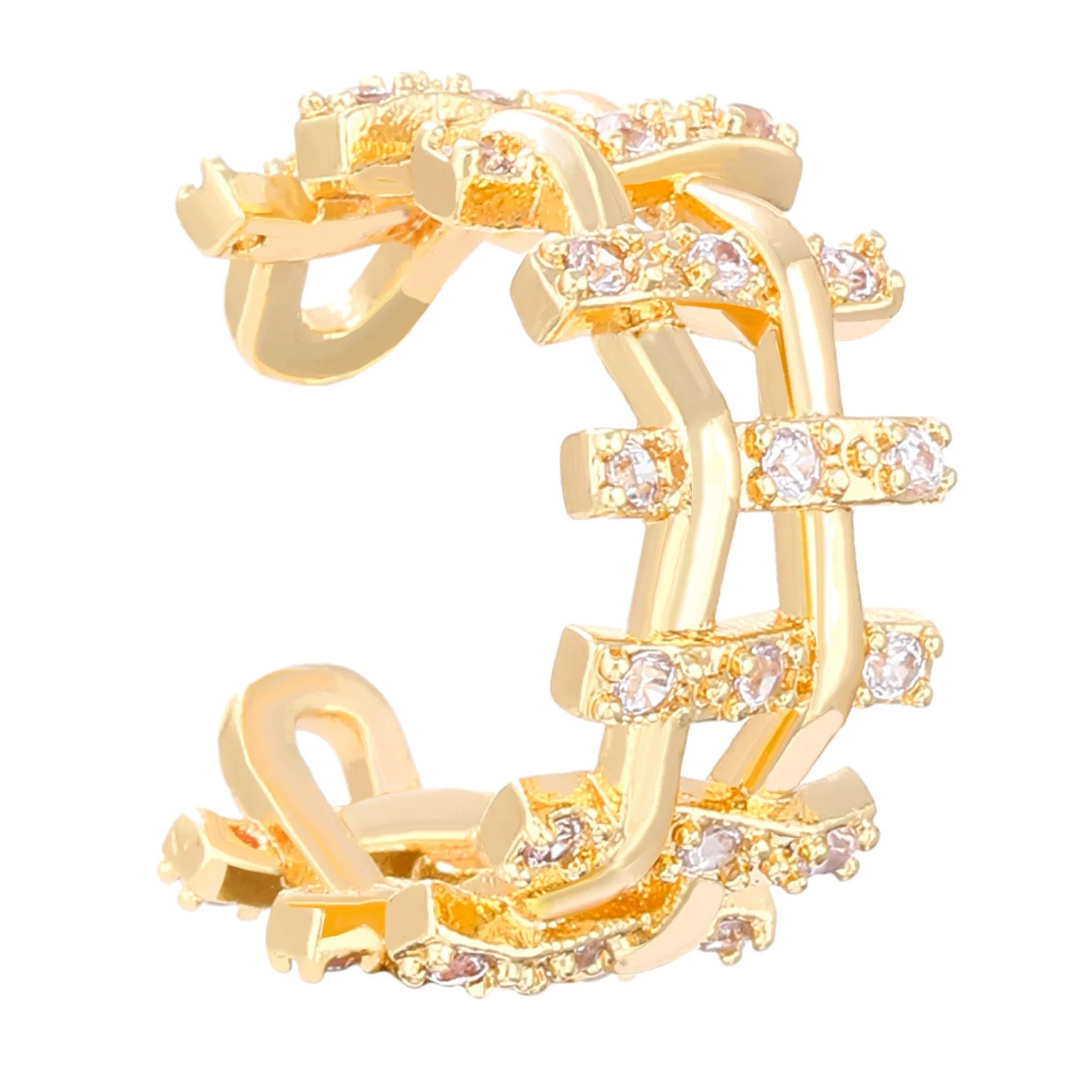 Korean Fashion Zircon Ear Clip Earrings For Women Jewelry Ear Cuffs Without Hole Vintage Fake Piercing Luxury Crystal Earrings