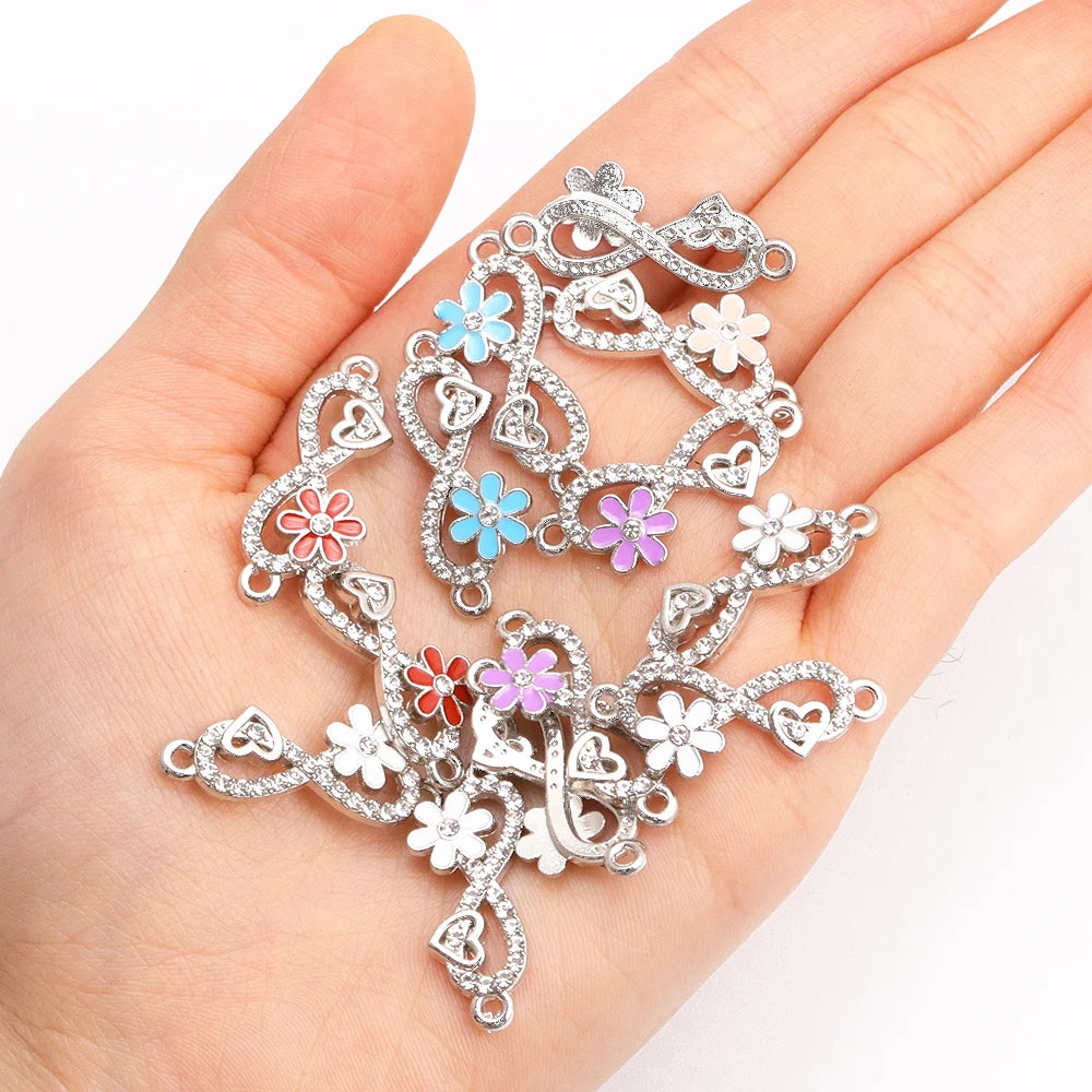10Pcs Crystal Glass Butterfly Connectors Pendant For Women Bracelet Necklace Making DIY Luxury Jewelry Accessories Charms Materi