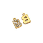 5pcs Stainless Steel Gold Rhinestone Letters Charms DIY Women Girl Alphabet Necklace Pendants Jewelry Bracelet Earrings Making