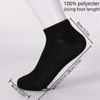 10 Pairs Unisex Solid Color Boat Socks Leisure Invisible Business Breathable Odorproof High-quality Men's Women's Ankle Socks