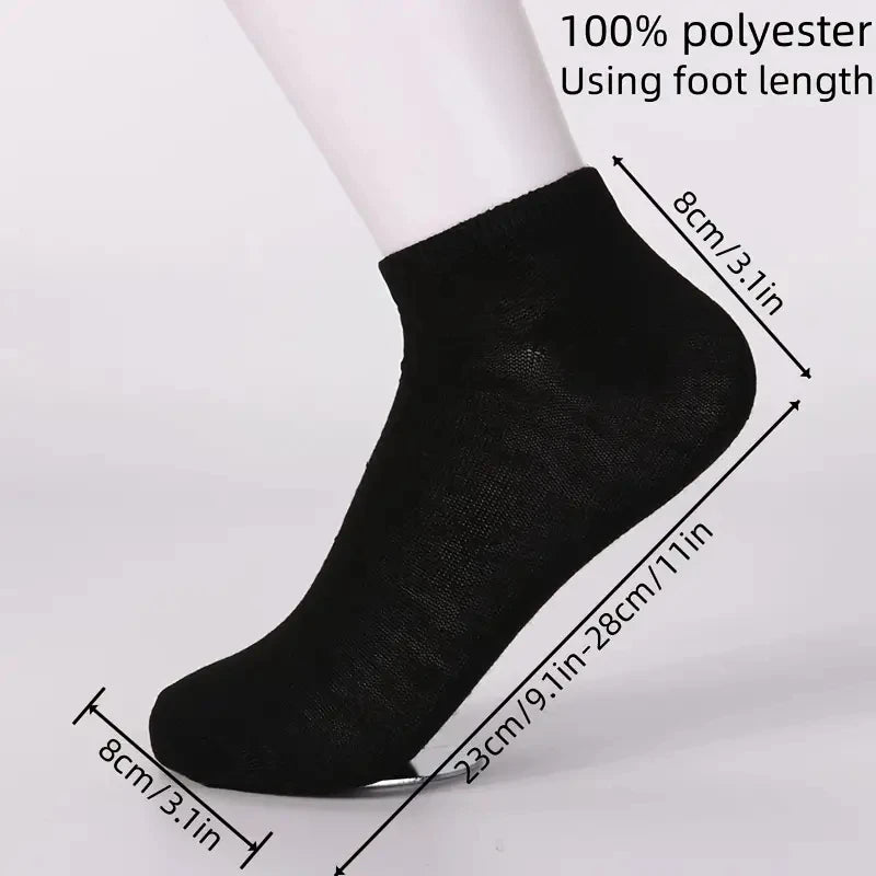 10 Pairs Unisex Solid Color Boat Socks Leisure Invisible Business Breathable Odorproof High-quality Men's Women's Ankle Socks