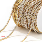 1 Meter Stainless Steel Luxury Cubic Zircon Chains Tennis Chain Choker for DIY Jewelry Making Women Necklace Bracelet Material