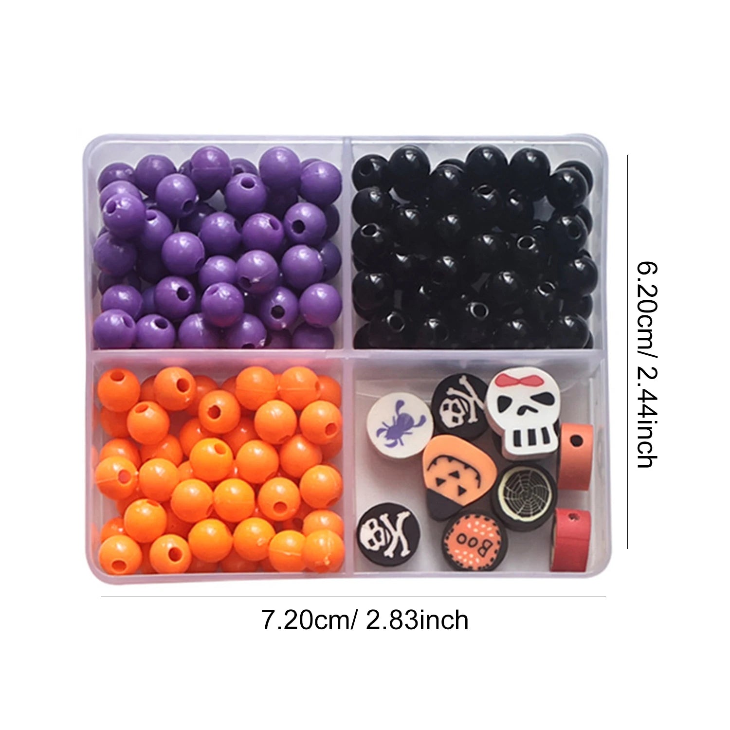 Halloween 4 grid beading set, DIY gift material bag set, resin hand-made beading set, for necklace jewelry making, holiday gifts