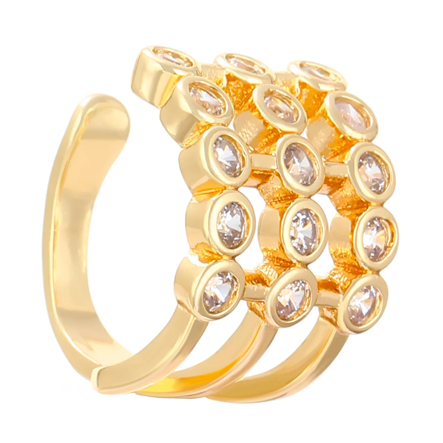 Korean Fashion Zircon Ear Clip Earrings For Women Jewelry Ear Cuffs Without Hole Vintage Fake Piercing Luxury Crystal Earrings