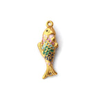 1pc Stainless Steel Connectors Ocean Fish Animal Pearlized Multicolor Enamel Pendant For Women DIY Necklace Jewelry Findings