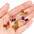 10Pcs Crystal Glass Butterfly Connectors Pendant For Women Bracelet Necklace Making DIY Luxury Jewelry Accessories Charms Materi