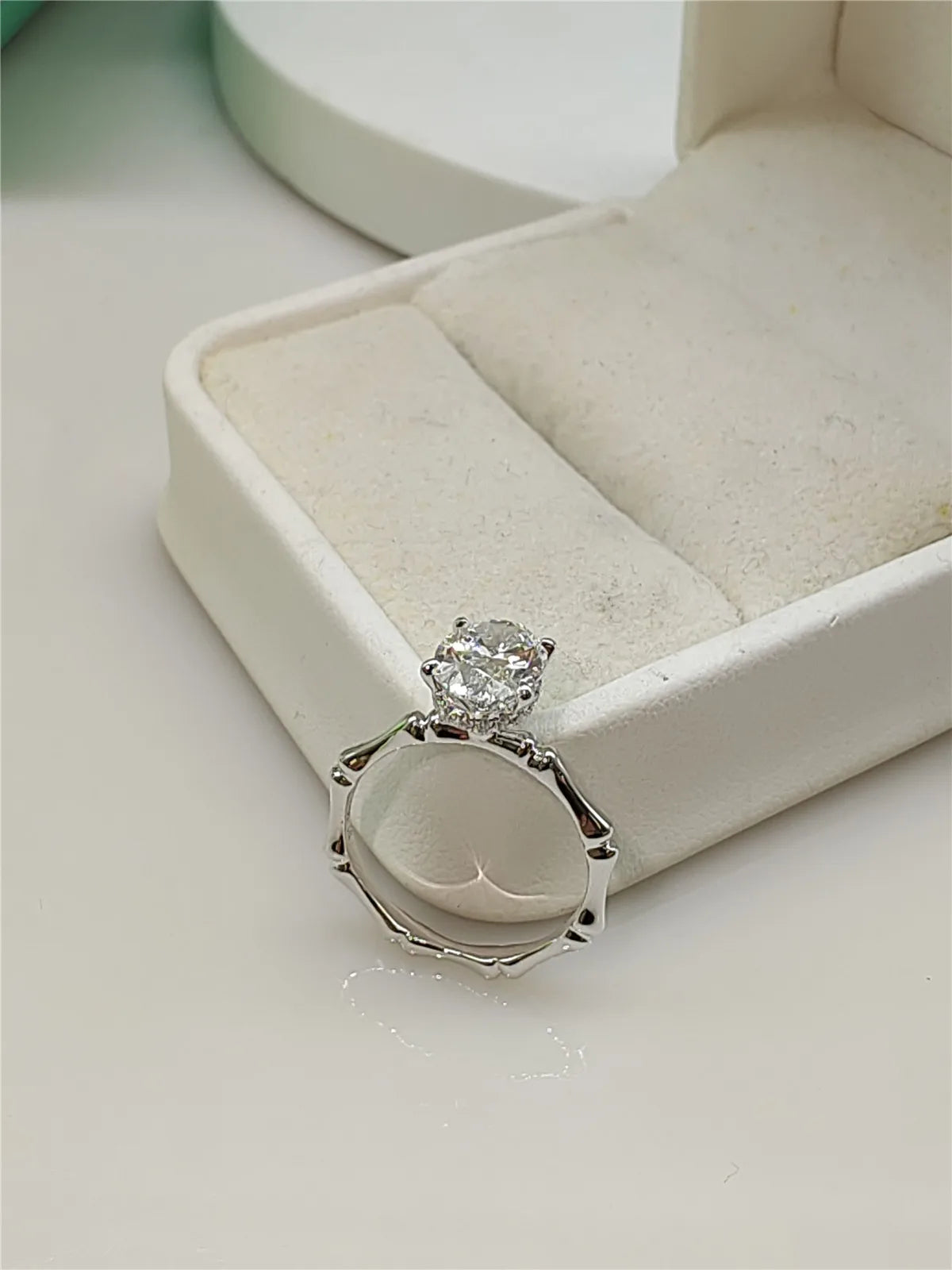 10K Solid Gold Lab-grown diamond ring IGI Oval 1.5CT Bamboo Ring Fine Jewelry Wedding ring 18K gold custom engagement ring PT950
