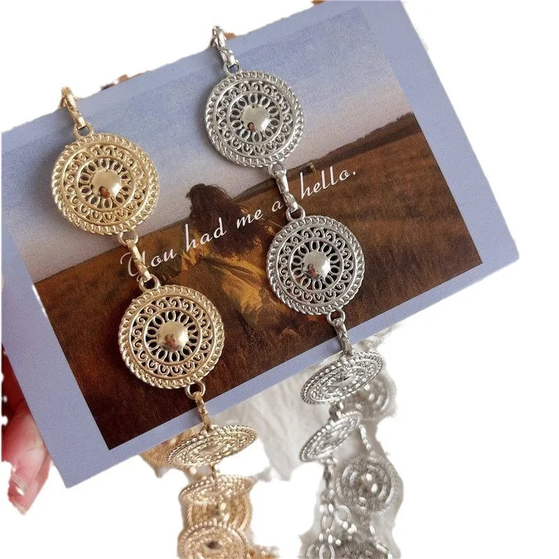 Vintage Body Chain for Women Elegant Metal Waist Chain for Dress Fine Jewelry Sweater Belt Retro Dress Decoration Necklace
