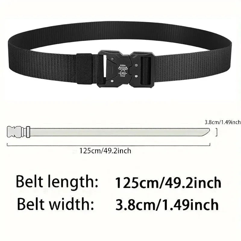 Men's Tactical Belt Canvas Woven Breathable Belt Durable Outdoor Belt Ideal Gift Choice