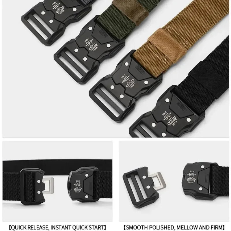 Men's Tactical Belt Canvas Woven Breathable Belt Durable Outdoor Belt Ideal Gift Choice