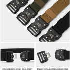 Men's Tactical Belt Canvas Woven Breathable Belt Durable Outdoor Belt Ideal Gift Choice