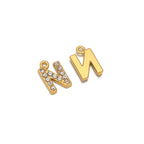 5pcs Stainless Steel Gold Rhinestone Letters Charms DIY Women Girl Alphabet Necklace Pendants Jewelry Bracelet Earrings Making