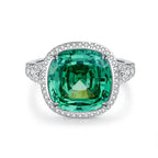 ABLES CHIC Emerald High Carbon  Luxury Wedding Ring Solid 925 Silver Green Gemstone Cocktail Rings CZ Jewelry R0003