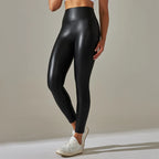 Autumn And Winter New Season Wearable Women's Tight Pants With High Waist And Sexy Faux Leather Texture Long Pants With Leggings