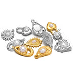 5pcs Stainless Steel Imitation Pearl Lock Heart Sun Necklace Charms Earring DIY Women Bracelet Jewelry Making Supplies Wholesale
