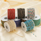 1 Meter Stainless Steel Enamel Twisted Beads Chains for DIY Delicate Jewelry Supplies Women Necklace Earrings Material Wholesale