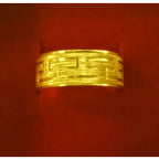 High Quality Korean Version Simple Pure Plated Real 18k Yellow Gold 999 24k Frosted Car Flower Art Ring for Men and Women Never