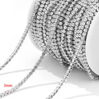 1 Meter Stainless Steel Luxury Cubic Zircon Chains Tennis Chain Choker for DIY Jewelry Making Women Necklace Bracelet Material
