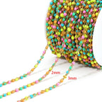 1 Meter Stainless Steel Enamel Twisted Beads Chains for DIY Delicate Jewelry Supplies Women Necklace Earrings Material Wholesale