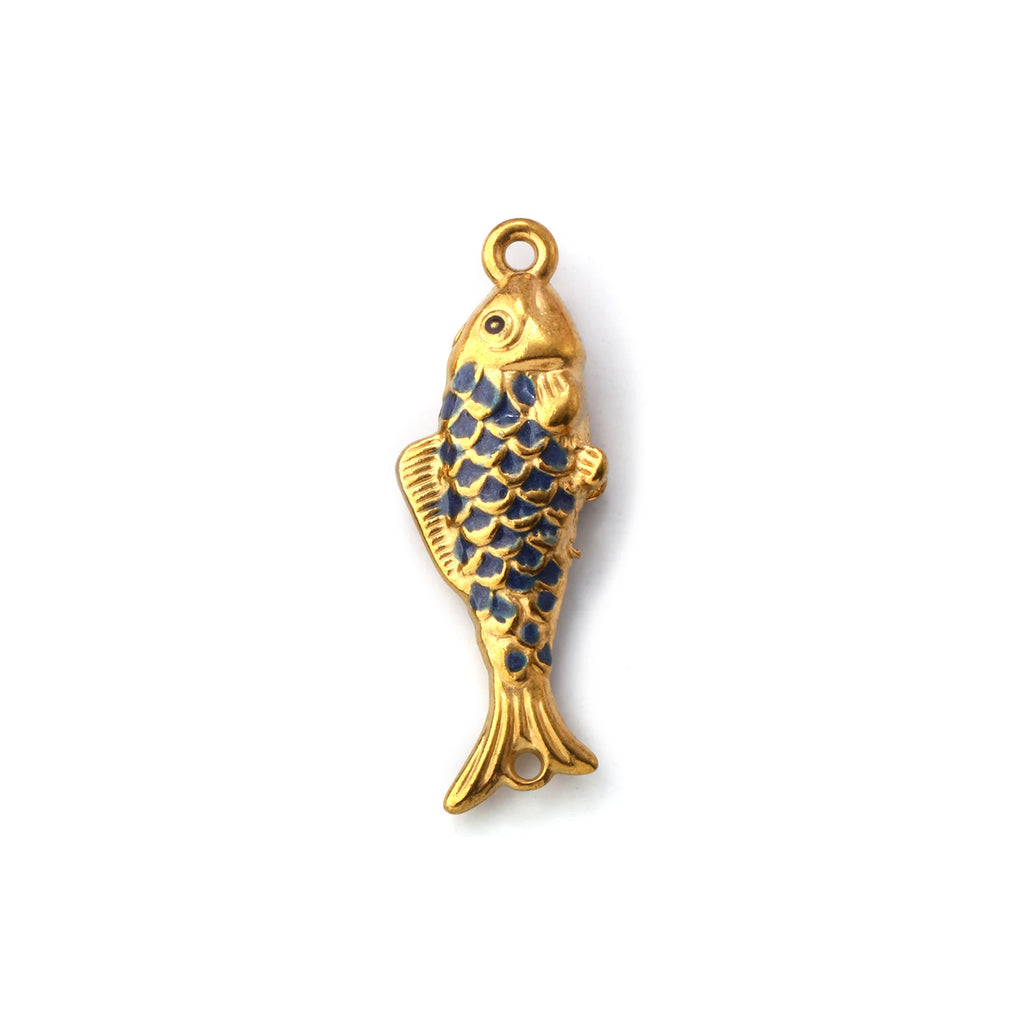 1pc Stainless Steel Connectors Ocean Fish Animal Pearlized Multicolor Enamel Pendant For Women DIY Necklace Jewelry Findings