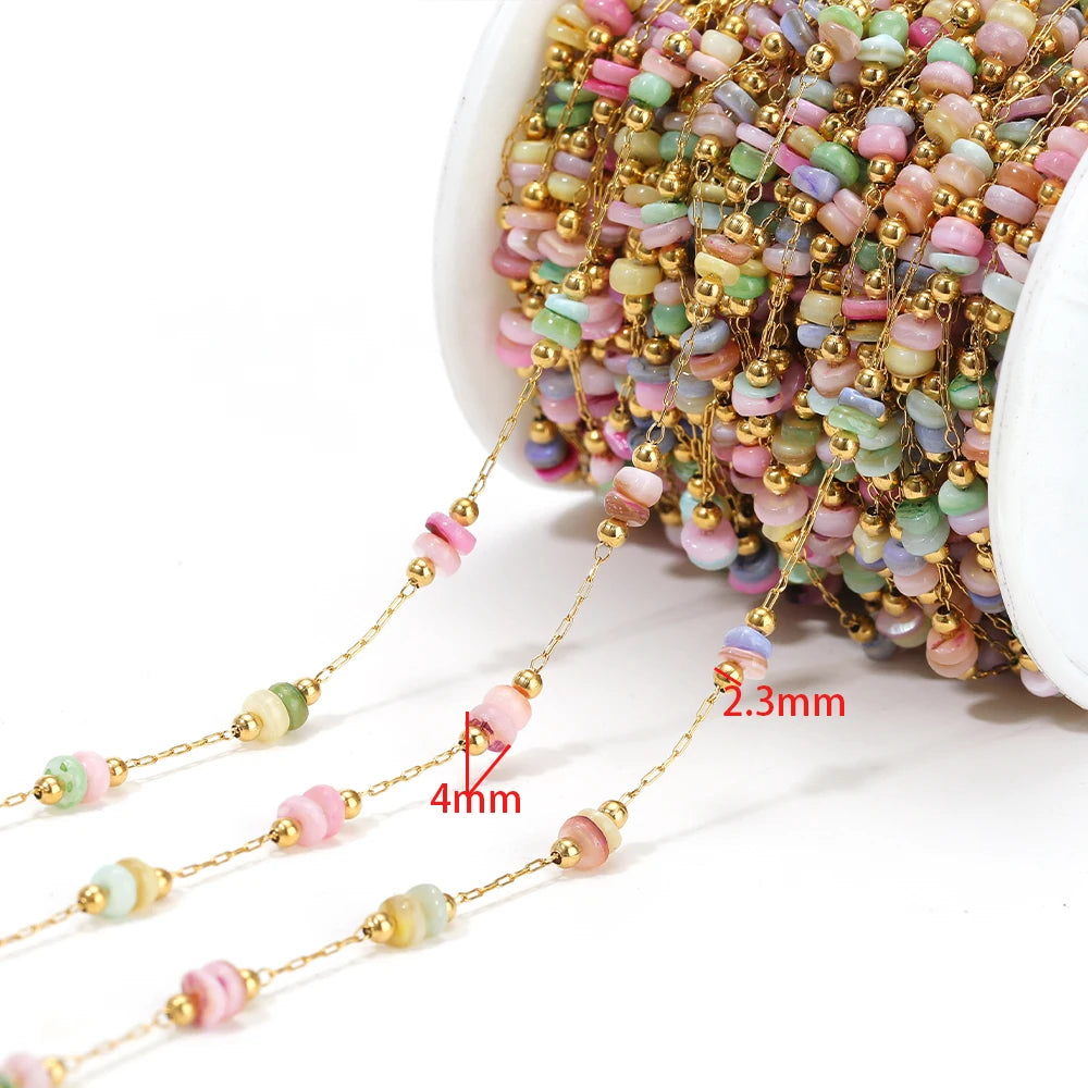 1 Meter Stainless Steel Enamel Twisted Beads Chains for DIY Delicate Jewelry Supplies Women Necklace Earrings Material Wholesale