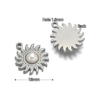 5pcs Stainless Steel Imitation Pearl Lock Heart Sun Necklace Charms Earring DIY Women Bracelet Jewelry Making Supplies Wholesale