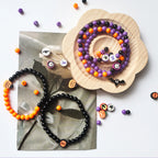 Halloween 4 grid beading set, DIY gift material bag set, resin hand-made beading set, for necklace jewelry making, holiday gifts