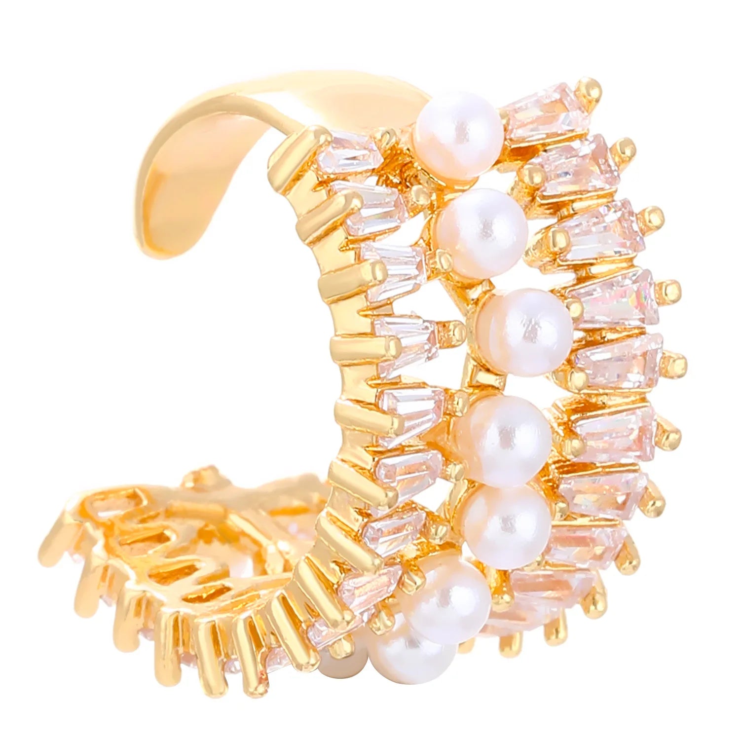 Korean Fashion Zircon Ear Clip Earrings For Women Jewelry Ear Cuffs Without Hole Vintage Fake Piercing Luxury Crystal Earrings