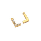 5pcs Stainless Steel Gold Rhinestone Letters Charms DIY Women Girl Alphabet Necklace Pendants Jewelry Bracelet Earrings Making