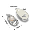 5pcs Stainless Steel Imitation Pearl Lock Heart Sun Necklace Charms Earring DIY Women Bracelet Jewelry Making Supplies Wholesale