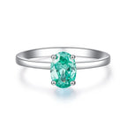 ABLES CHIC Emerald High Carbon  Luxury Wedding Ring Solid 925 Silver Green Gemstone Cocktail Rings CZ Jewelry R0003