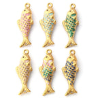 1pc Stainless Steel Connectors Ocean Fish Animal Pearlized Multicolor Enamel Pendant For Women DIY Necklace Jewelry Findings