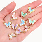 10Pcs Crystal Glass Butterfly Connectors Pendant For Women Bracelet Necklace Making DIY Luxury Jewelry Accessories Charms Materi