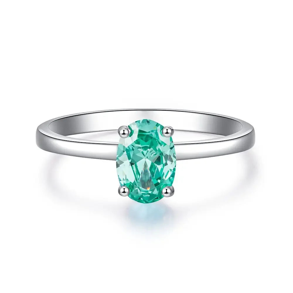 ABLES CHIC Emerald High Carbon  Luxury Wedding Ring Solid 925 Silver Green Gemstone Cocktail Rings CZ Jewelry R0003