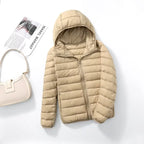 Women Puffer Jacket 15 Colors Plus Size 5XL 6XL 7XL 2025 New Spring Autumn Female Ultra Lightweight Packable Hooded Down Coats