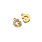 5pcs Stainless Steel Gold Rhinestone Letters Charms DIY Women Girl Alphabet Necklace Pendants Jewelry Bracelet Earrings Making