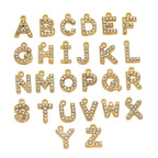 5pcs Stainless Steel Gold Rhinestone Letters Charms DIY Women Girl Alphabet Necklace Pendants Jewelry Bracelet Earrings Making