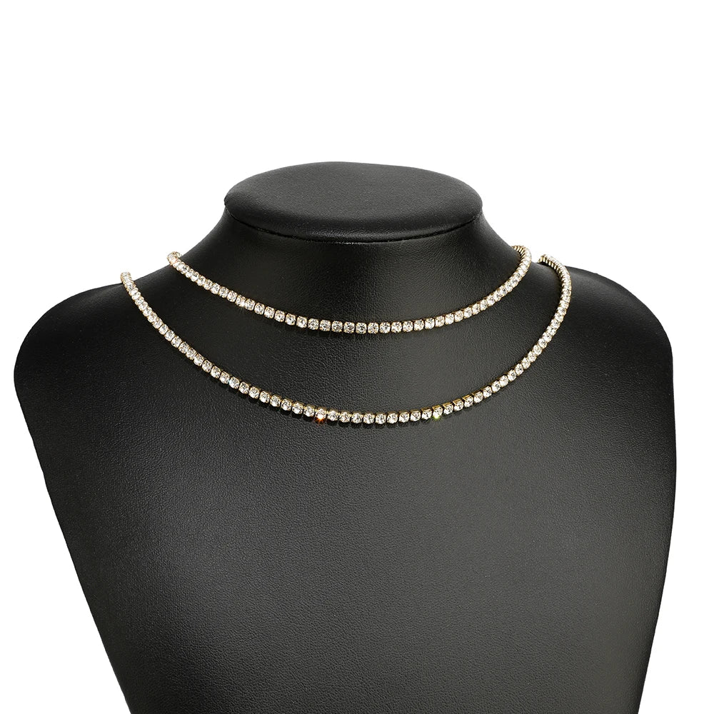 1 Meter Stainless Steel Luxury Cubic Zircon Chains Tennis Chain Choker for DIY Jewelry Making Women Necklace Bracelet Material