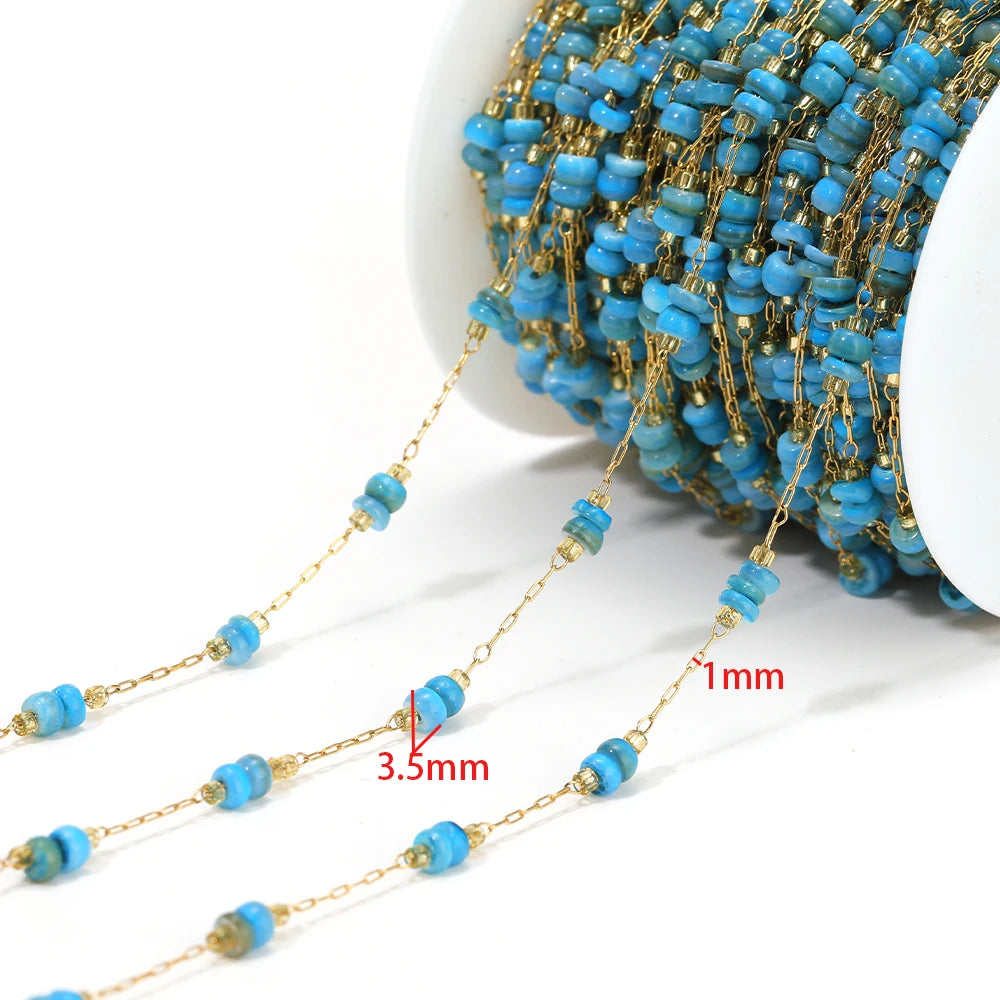 1 Meter Stainless Steel Enamel Twisted Beads Chains for DIY Delicate Jewelry Supplies Women Necklace Earrings Material Wholesale