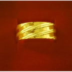 High Quality Korean Version Simple Pure Plated Real 18k Yellow Gold 999 24k Frosted Car Flower Art Ring for Men and Women Never