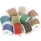 1 Meter Stainless Steel Enamel Twisted Beads Chains for DIY Delicate Jewelry Supplies Women Necklace Earrings Material Wholesale