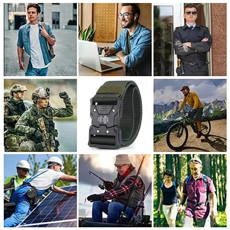 Men's Tactical Belt Canvas Woven Breathable Belt Durable Outdoor Belt Ideal Gift Choice
