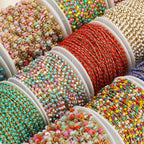 1 Meter Stainless Steel Enamel Twisted Beads Chains for DIY Delicate Jewelry Supplies Women Necklace Earrings Material Wholesale
