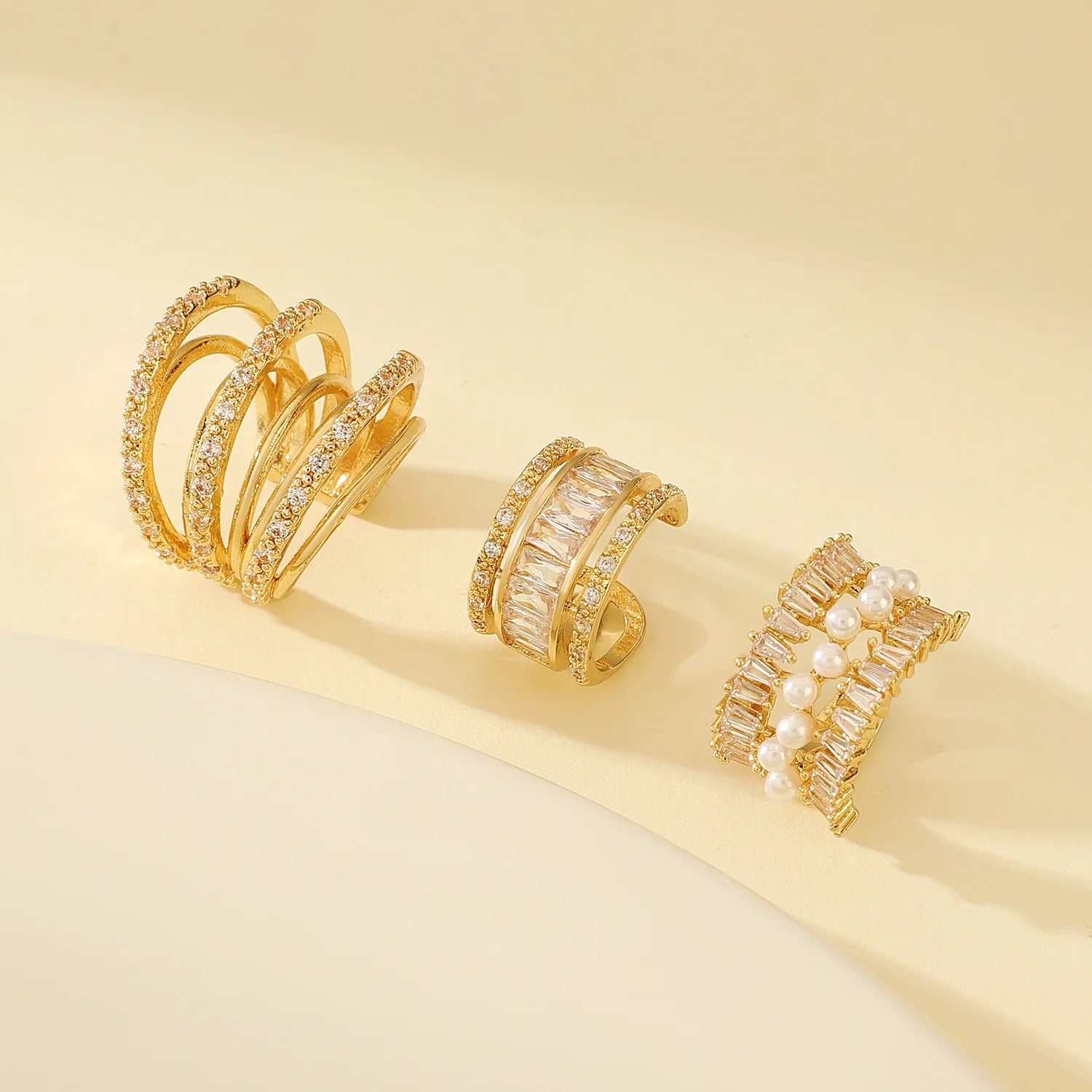 Korean Fashion Zircon Ear Clip Earrings For Women Jewelry Ear Cuffs Without Hole Vintage Fake Piercing Luxury Crystal Earrings