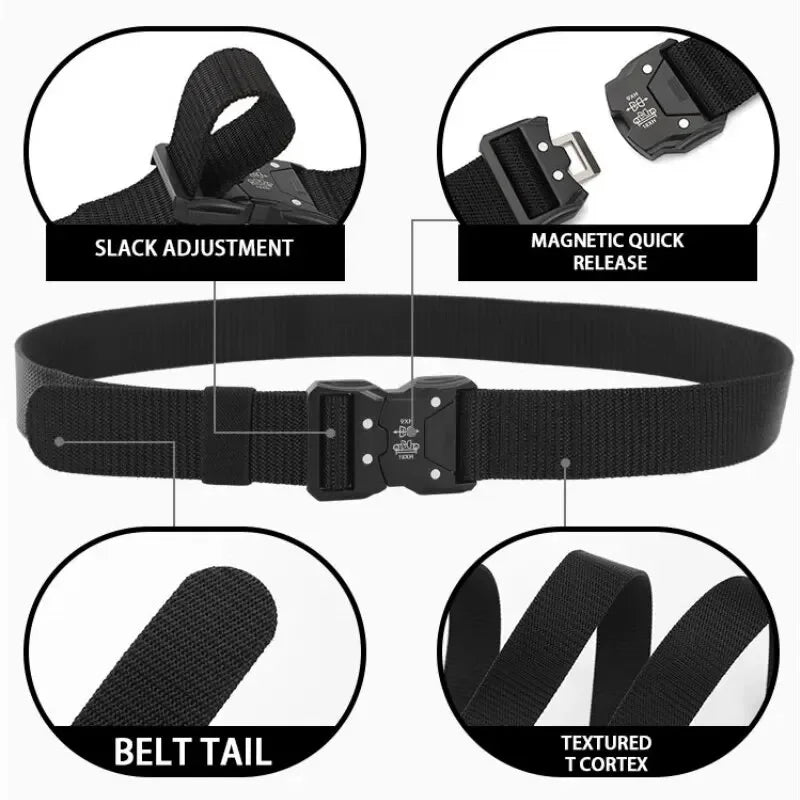 Men's Tactical Belt Canvas Woven Breathable Belt Durable Outdoor Belt Ideal Gift Choice