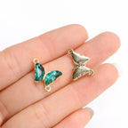 10Pcs Crystal Glass Butterfly Connectors Pendant For Women Bracelet Necklace Making DIY Luxury Jewelry Accessories Charms Materi